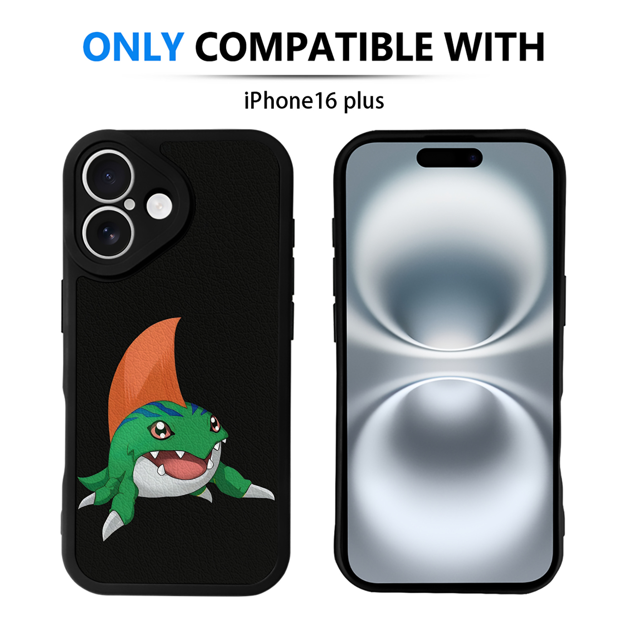 （画像用） Digimon デジタルモンスター/デジモン 【iPhone 16シリーズ対応】シリコンスマホケース（レザー調） 材質：シリコン